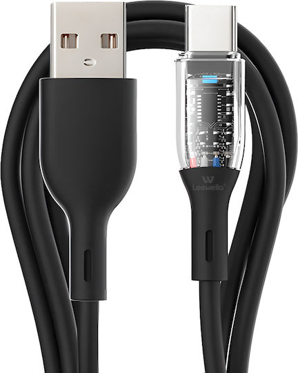 Leewello USB 2.0 Кабел USB-C Мъжки - USB-A Черен 1м 783213-ЧЕРЕН