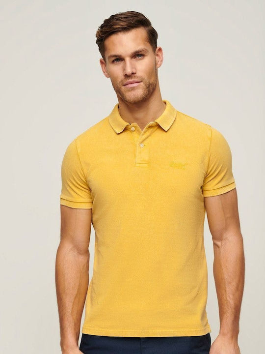 Superdry Men's Short Sleeve Blouse Polo Yellow