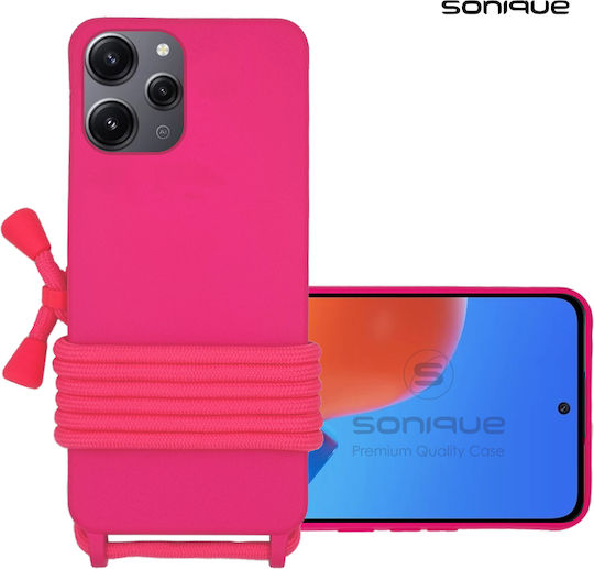 Sonique Back Cover Silicone 0.5mm with Strap Fuchsia (Redmi 12 4G / Redmi 12 5G)