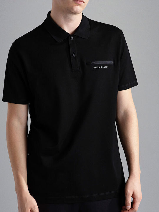 Polo Herrenbluse Kurzarm Schwarze