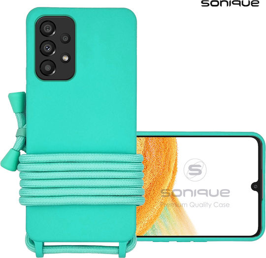 Sonique Umschlag Rückseite Silikon 0.5mm mit Band Hellblau (Galaxy A33 5G)