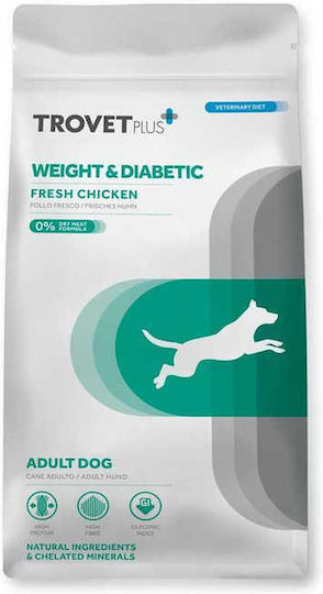 Trovet Weight & Diabetic 10kg Dry Food Diet for Adult Dogs with Chicken