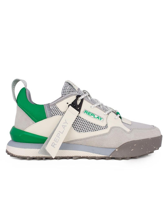Replay Field Ανδρικά Sneakers White / Grey / Green