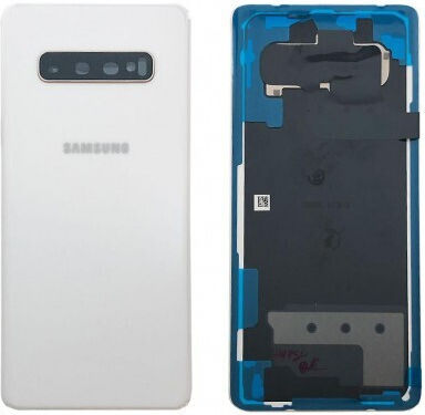 Batterieabdeckung Lens Weiß für Samsung Galaxy S10 Plus.