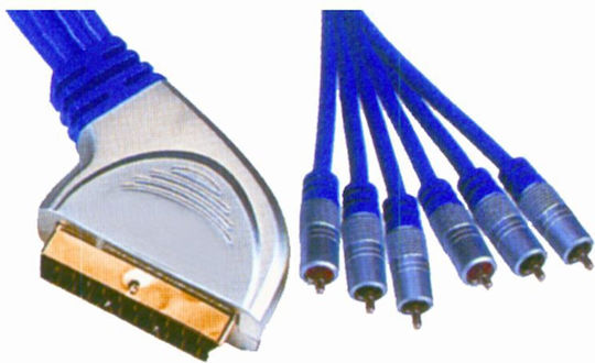Tele Καλώδιο Scart-Stecker - Komposit-Männchen 5m Silber CR-636/5M