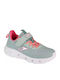 Butterfly Jr Kids Sports Shoes Running with Hoop & Loop Closure Gray