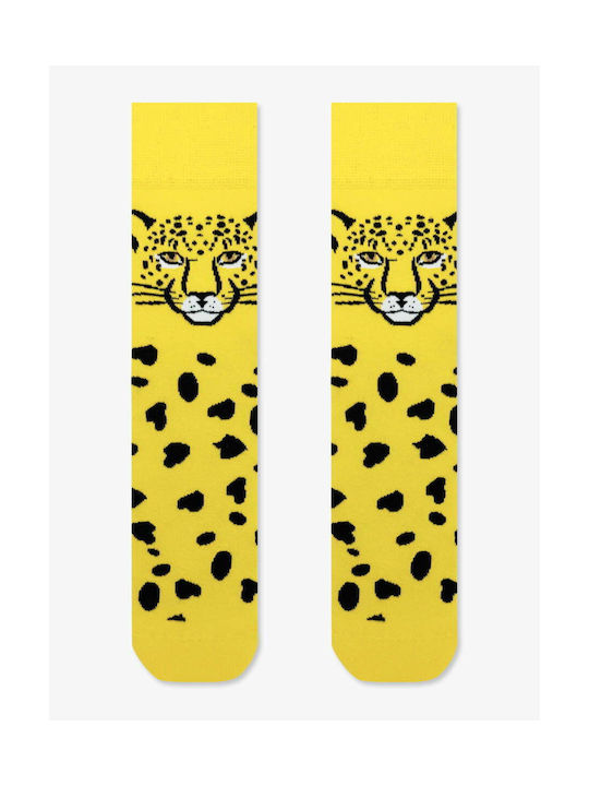 Axidwear Leopard Socken Gelb 1Pack