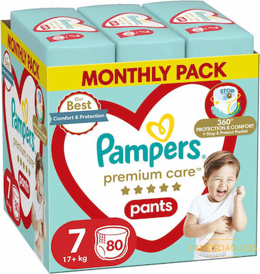 Pampers Pantaloni de scutec Premium Care Pants Premium Care Nr. 7 pentru 17+ kgkg 80buc