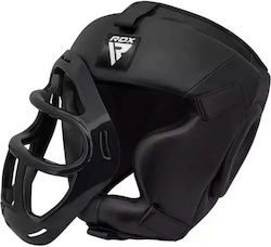 RDX Adult Full Face Boxing Headgear Leather Black