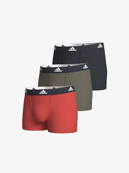 Adidas Ανδρικά Μποξεράκια Κόκκινο-χακί-μαύρο 3Pack