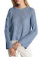 Attrattivo Women's Long Sleeve Sweater Cotton Light Blue