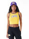 New Era Women's Summer Crop Top Sleeveless Yellow