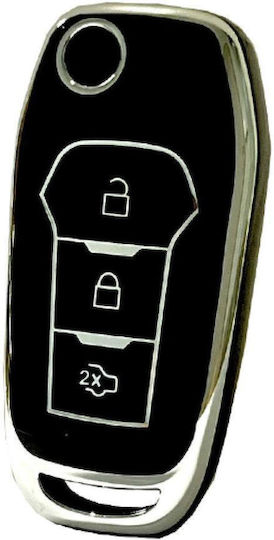 Car Key Cover Case made of with 3 Buttons for Ford in Black Color