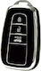 Car Key Cover Case made of with 3 Buttons for Toyota in Black Color