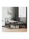 Half Double Metal Bed Black with Slats for Mattress 107x203cm