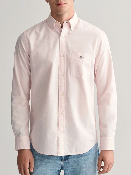 Gant Мъжка Риза Дълги ръкави Памучна LightPink