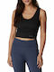 Boundless Trek Women's Athletic Crop Top Sleeveless Black