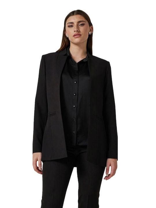 Enzzo Blazer pentru femei Cu talie Sacou Negru