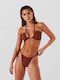 Karl Lagerfeld Triangle Bikini Top Brown