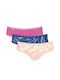 Sloggi Baumwolle Damen Slip 3Pack Fuchsia-blue-beige