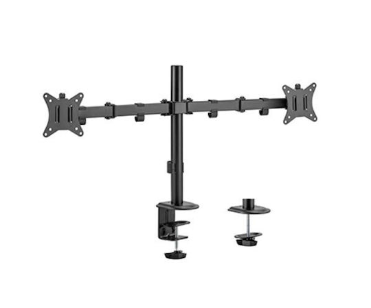 Blackmount Stand Desk Mounted for 2 Monitors up to 32" with Arm (MNT66-2)
