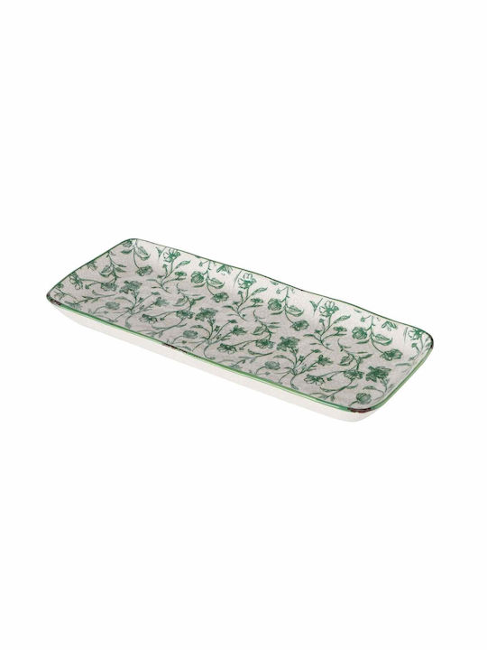 MSA Platou Decorativ Rectangular Ceramic Verde 36x15x3cm D1256