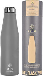 Estia Travel Flask Save Aegean Ανακυκλώσιμο Μπουκάλι Θερμός Ανοξείδωτο / Πλαστικό Fjord Grey 750ml