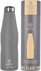 Estia Travel Flask Save the Aegean Ανακυκλώσιμο Μπουκάλι Θερμός Ανοξείδωτο Fjord Grey 750ml