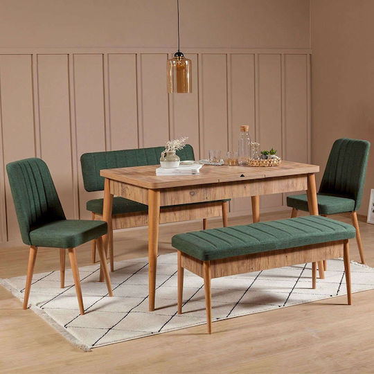Esszimmer Vina Erweiterbar 5Stück 165(+)x80cm
