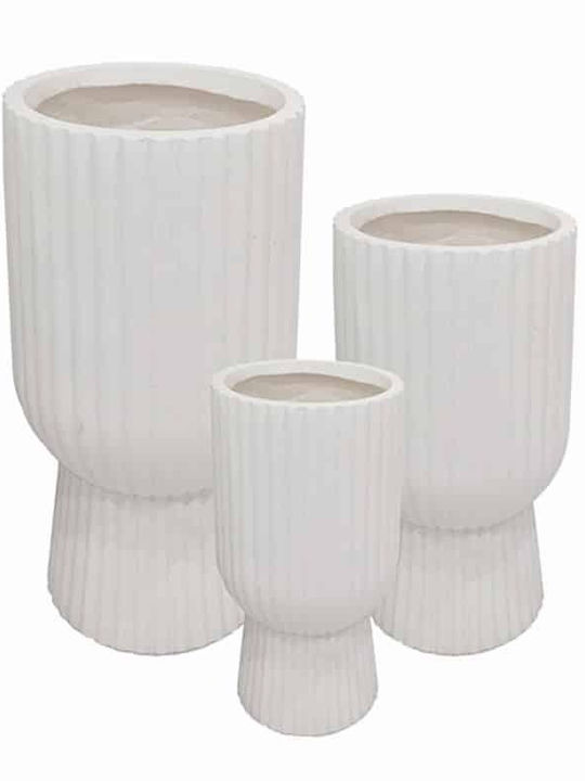Art Et Lumiere Casspots Fiberclay Set 3pcs Whit...