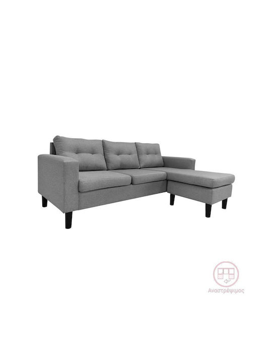 Maneli Ecke Sofa Sofa mit Umkehrbarer Winkel Stoff Charcoal 196x138cm