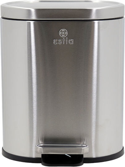 Estia Ovoid Inox Καλαθάκι Μπάνιου Soft Close 6lt Ασημί Estia Ovoid Inox Καλαθάκι Μπάνιου Soft Close 6lt Ασημί