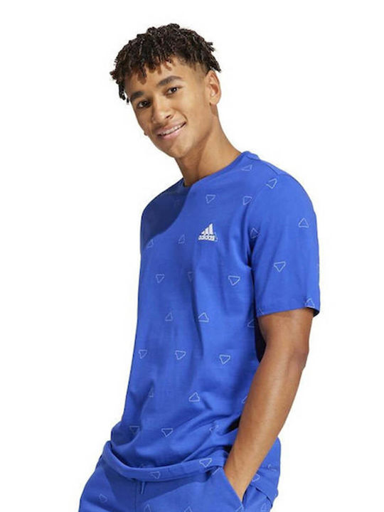 Adidas Ανδρικό T-shirt Κοντομάνικο Μπλε
