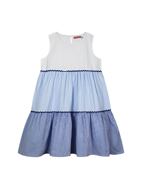 Energiers Kids Dress Striped Sleeveless White