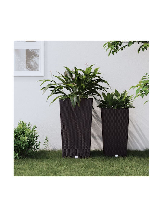 vidaXL Γλάστρα Πλαστική Καφέ 32.5x61x32.5εκ.