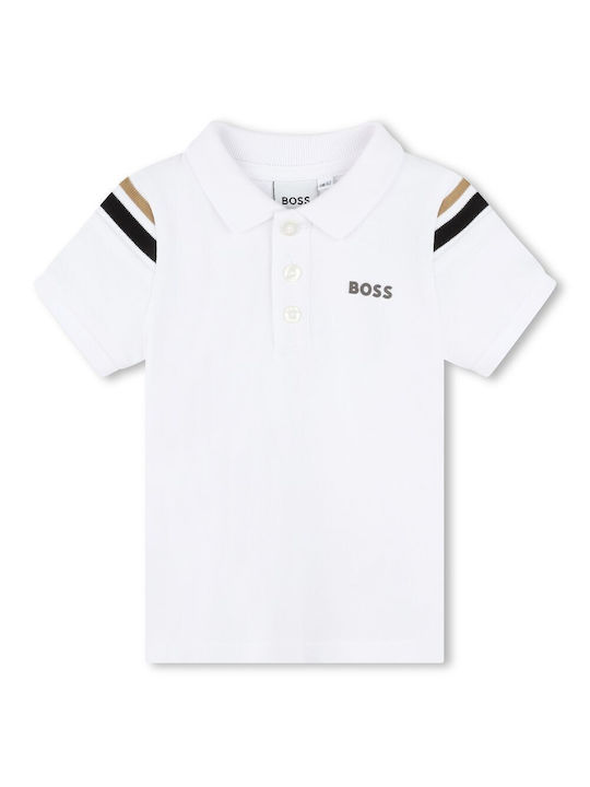 Hugo Boss Bluză pentru copii Cu mâneci scurte Alb