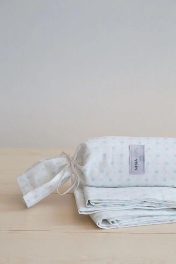 Nima Single Cotton Sheet Tiny Blue 170x255cm