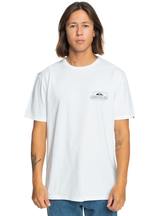 Quiksilver Bluza Bărbătească cu Mânecă Scurtă Albă