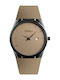 Men's Watch 25mm Battery with Rubber Strap Beige