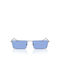 Ray Ban Sunglasses with Silver Metal Frame and Blue Mirror Lens RB3741 003/80