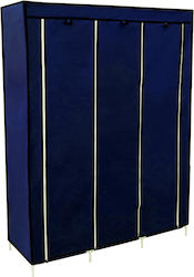 Keskor Stoffkleiderschrank mit Reißverschluss und Regalen in Blau Farbe 127x44x167cm