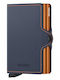 Twinwallet Leather Men's Wallet Cards with RFID Blue