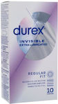 Durex Προφυλακτικά Invisible Extra Lubricated 10τμχ