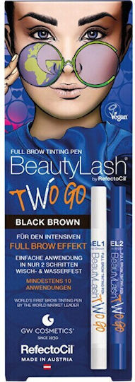 Beautylash Two Go Tinting Pen Eyebrow Painting Gel Painting 1 + Painting Gel 2 For Women Black Brown