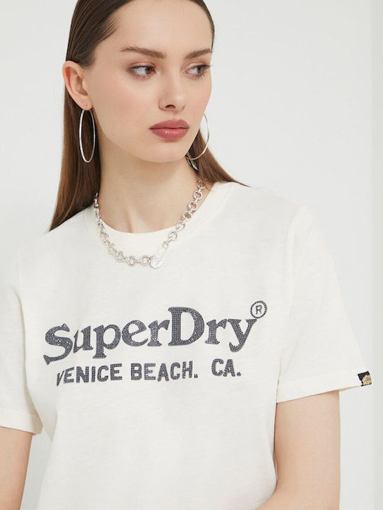 Superdry Femeie Tricou Ecru