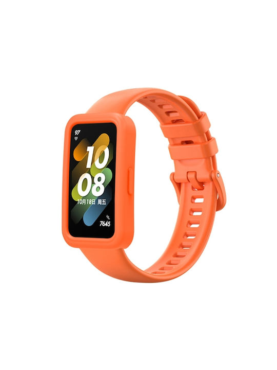 Protective Case Силиконов Калъф в Оранжев цвят за Huawei Band 8
