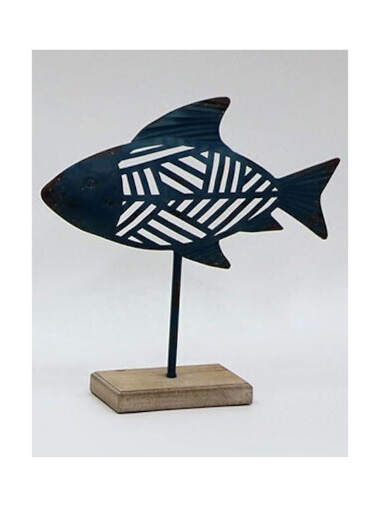 Metallic fish 36x36cm - Blue