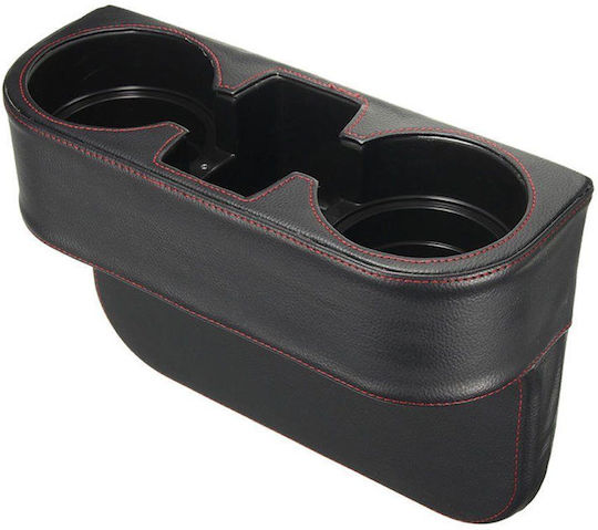 Blic Car Cup Holder - For 2 Cups Between Seats - Black Leather Bk-24411