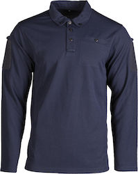 Blu închis Tact.long cu mânecă lungă Tact.long Polo Shirt Quick Dry