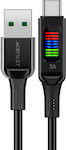 Acefast USB 2.0 Cablu USB-C bărbătesc - USB-A de sex masculin 60W Negru 1.2m (C7-04)